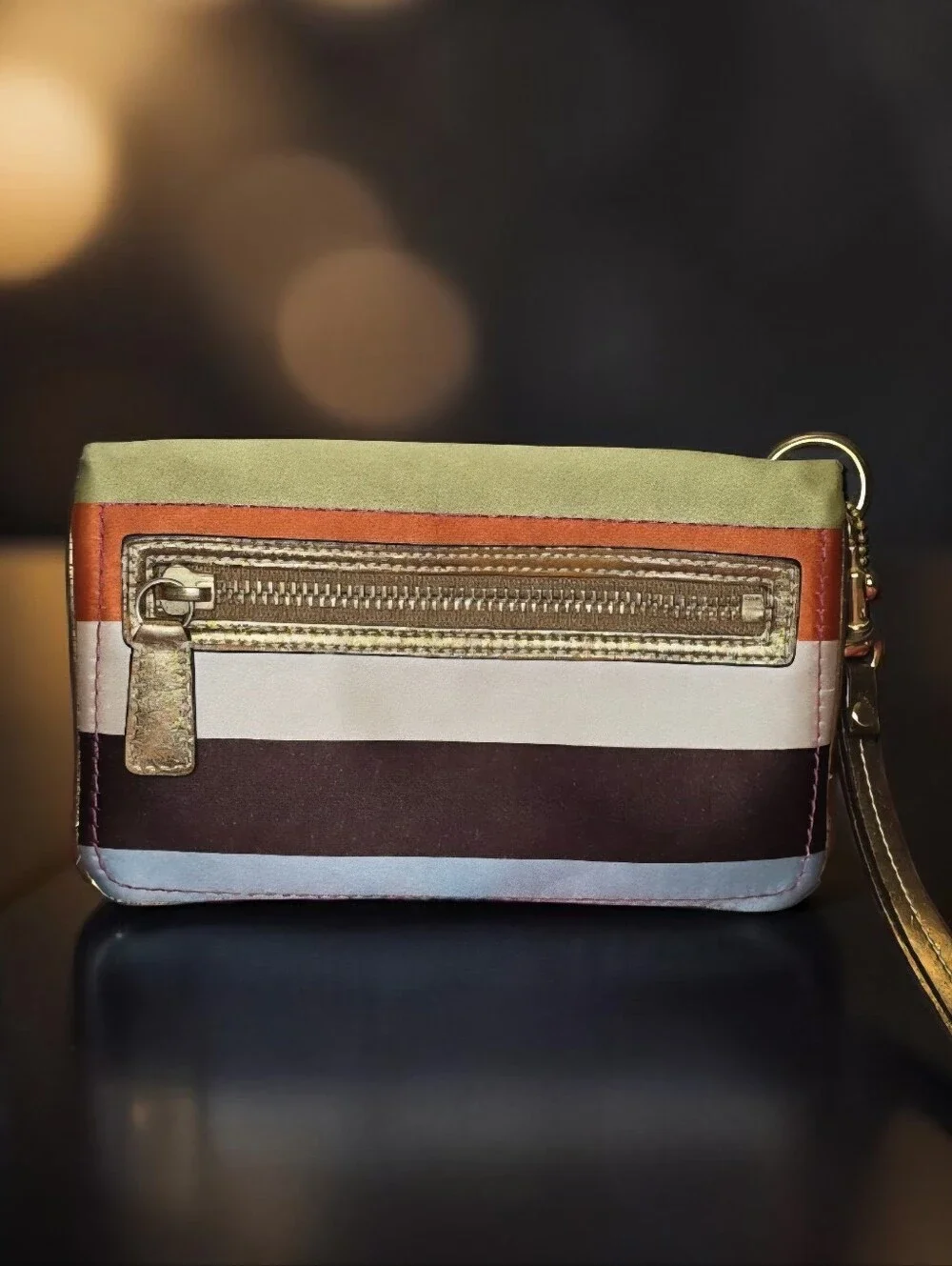Coach Legacy Stripe Kisslock Pouch/Clutch - Picture 3 of 11